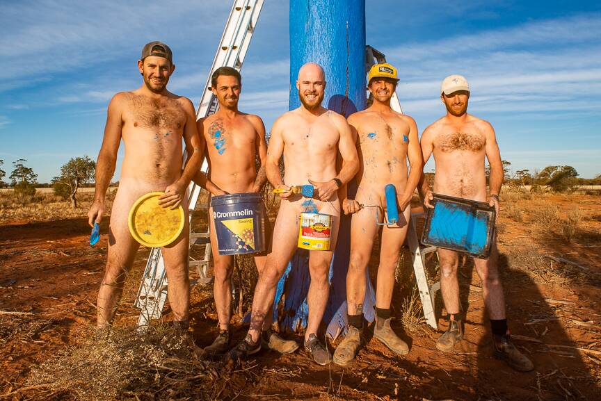 The members of the Blue Tree Project who will be appearing in the Hilltops Naked Farmer Calendar. Photo: Pedro Sippe