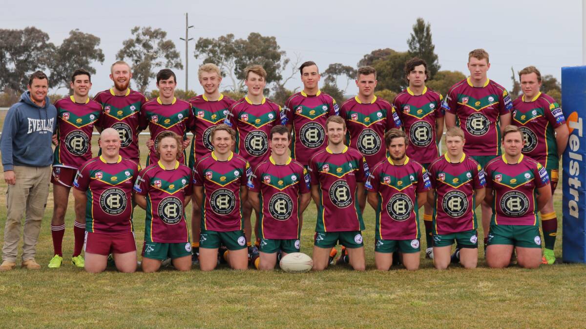 Back (left to right): Coach Nathan Schofield, Nick Stephens, Chandler Power, Adam Hinds, Laurie Dyer, Oscar Forsyth, Austin Power, Travis Whybrow, Owen Hughston, Will Quinn and Jacob Halls. Front (left to right) ,Tyson Ings, Paddy Fahey, Brady Halls, Jack Hinds, Wil Stanley, Jarrad Hulme, Brody Butt, Ryan Daley. Absent from photo Tom Skillin.