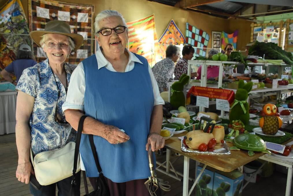 It's Show Time: Margaret May and Val Brown were part of the big crowd enjoying last years Boorowa Show, with a big turnout expected this year. Photo: File.