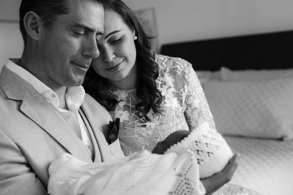 Adam and Ellena Bisset, with baby Blair after she was stillborn in 2019. Picture: Hilary Wardhaugh/Heartfelt