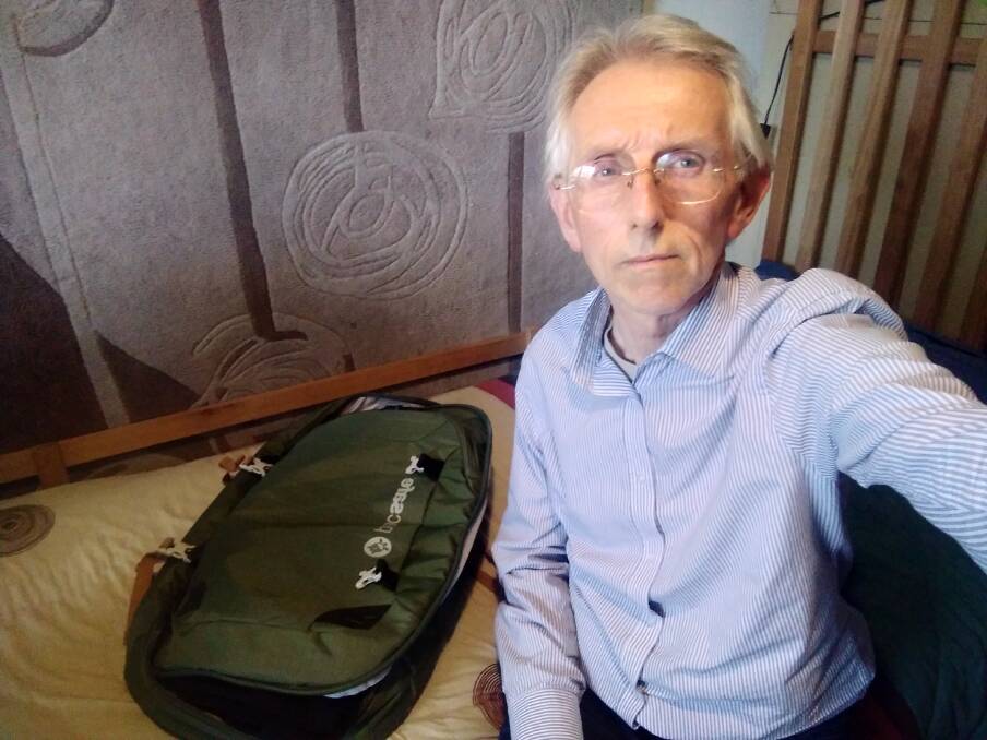 Ballarat resident Allan Meers has been living out of an airline carry on pack for 10 weeks after becoming stranded in NSW when visiting a sick friend.