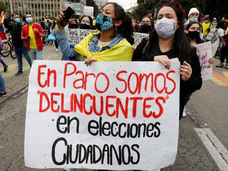 Colombian demonstrators are demanding government action on poverty, police violence and inequality.