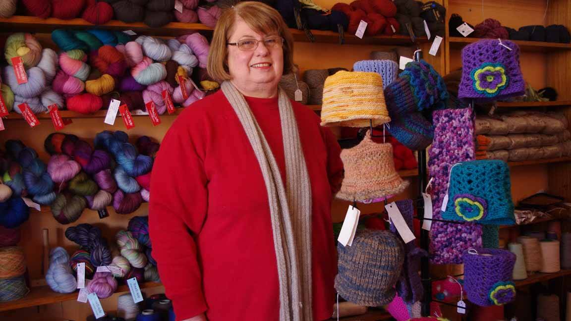 One of the organiser's of the Woolfest's beanie, beret and tea cosy competition, Lorraine Follett.