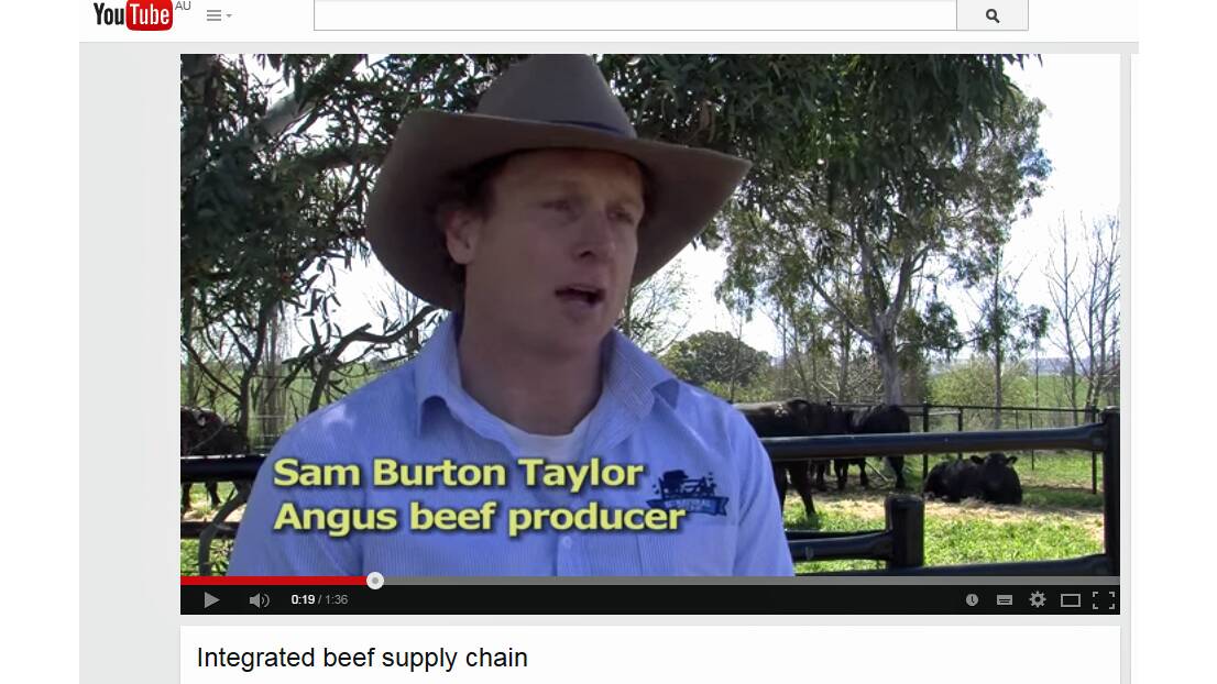 Kenny’s Creek Angus representative, Sam Burton Taylor in a still from the recent Youtube video. 