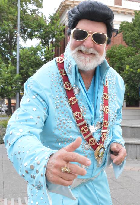 A-HA: Parkes Mayor Ken Keith OAM has been dressing in his Elvis jumpsuit for 12 years. Photo: Christine Little