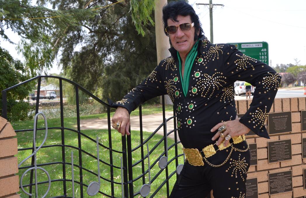 BURNING LOVE FOR ELVIS FESTIVAL: Parkes man Al "Alvis" Gersbach is the town's unofficial Elvis ambassador and has been wearing these jumpsuits for 15 years. Photo: Christine Little